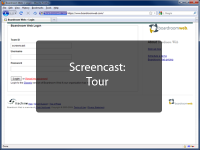 Boardroom Web Screencast - Tour