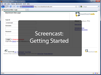 Boardroom Web Screencast - Getting Started